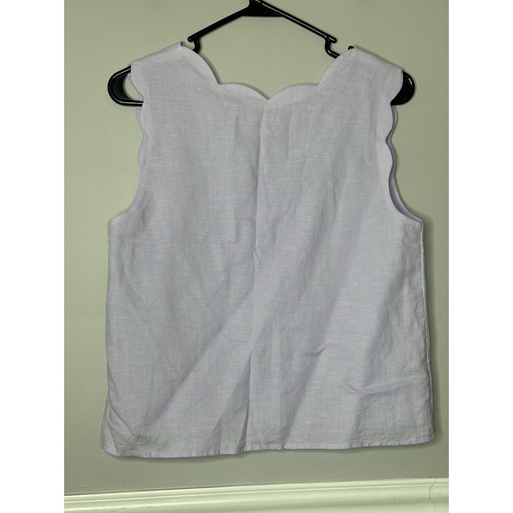 Banana Republic Linen Top Scalloped Hem Lavender Sz XS - Picture 3 of 6